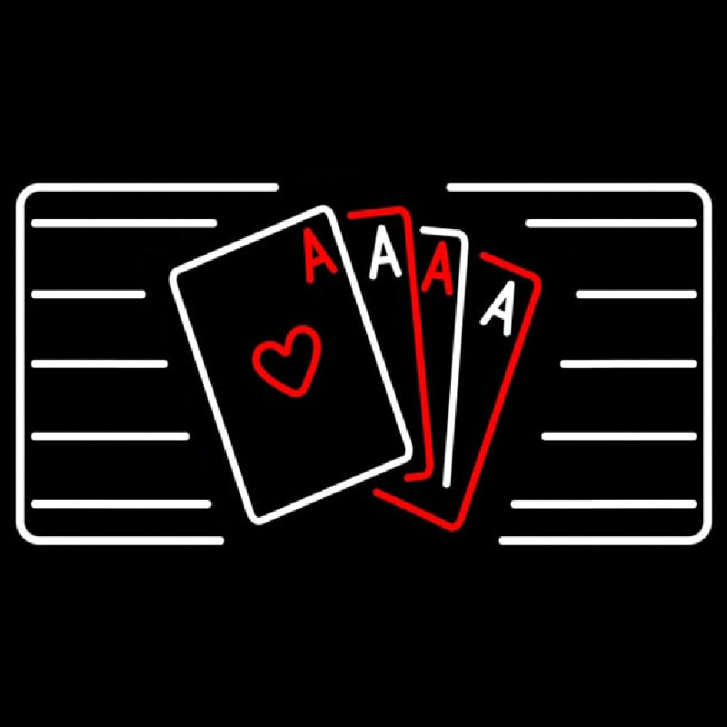 Poker Cards Icon 6 Neon Sign