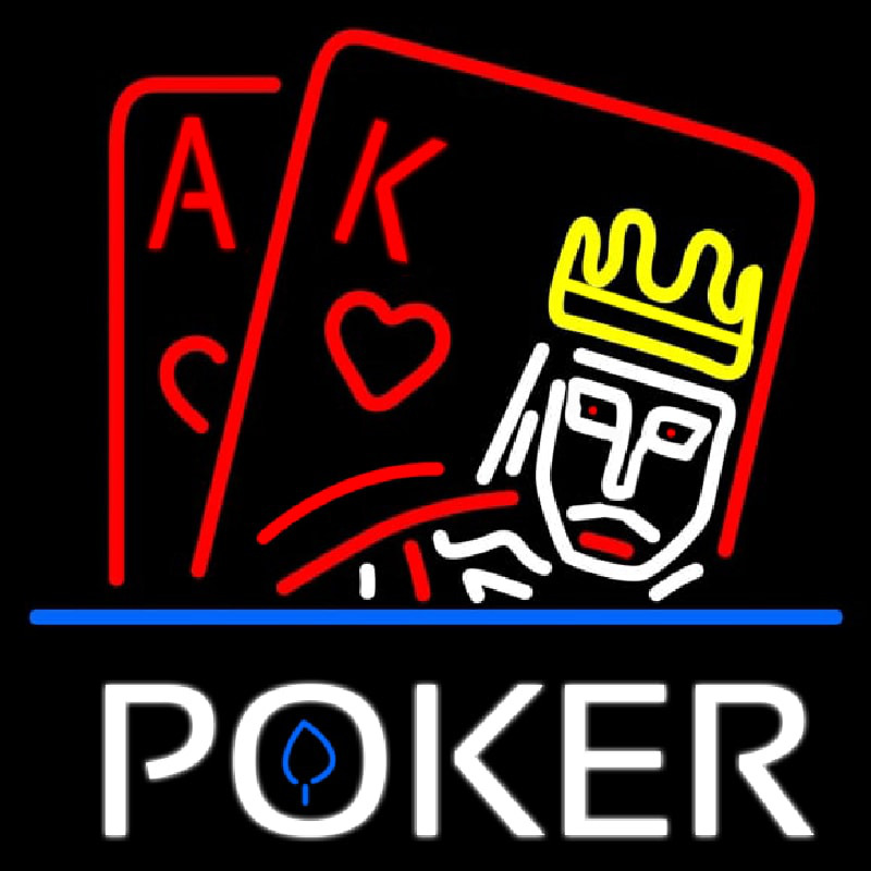 Poker With Border Neon Sign