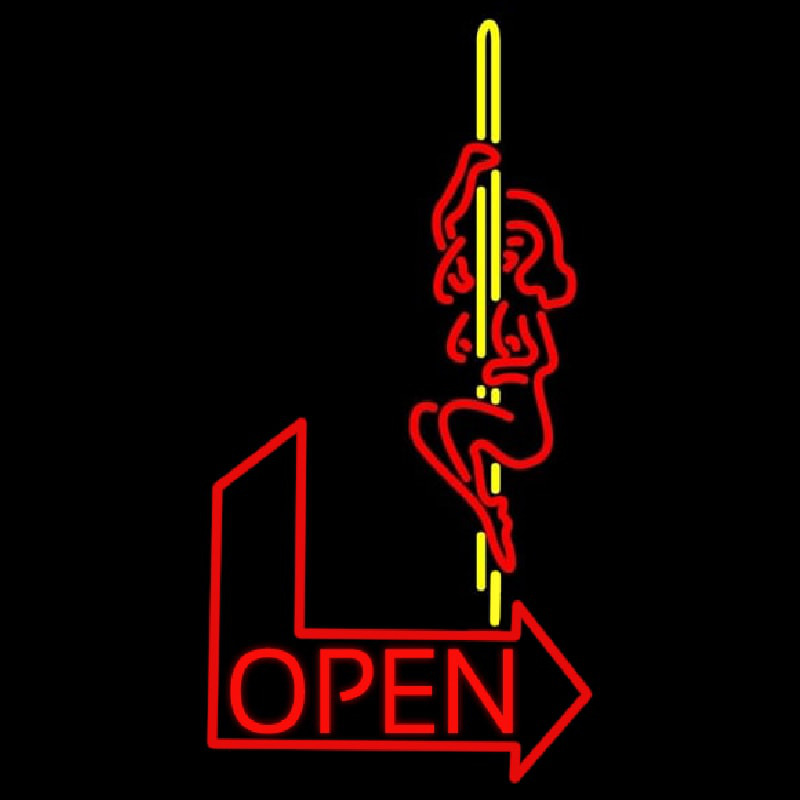 Pole Dance Girl Open Neon Sign