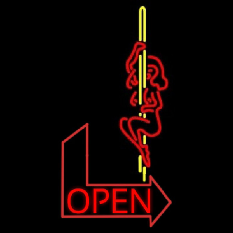 Pole Dance Girl Open Neon Sign