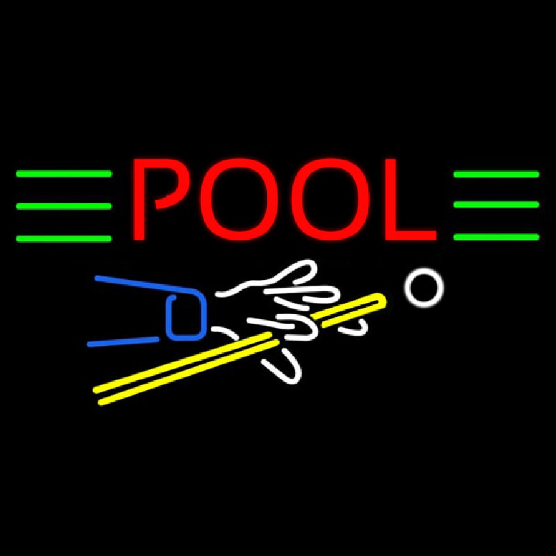 Pool With Pool Logo Neon Sign