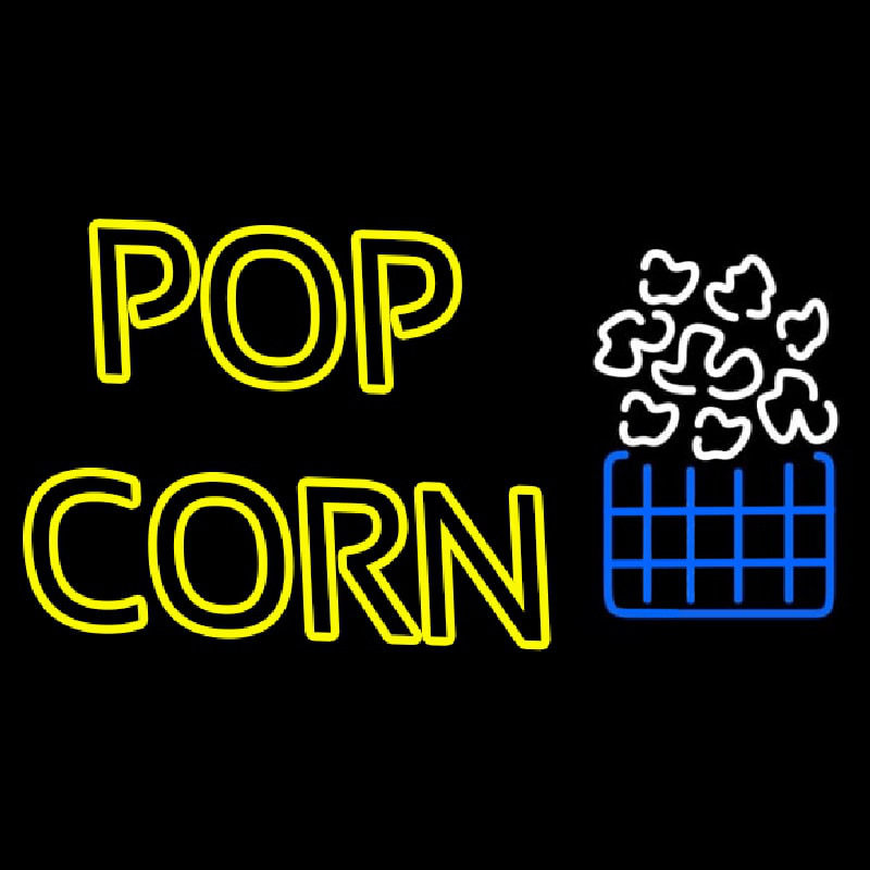 Popcorn Yellow With Logo Neon Sign