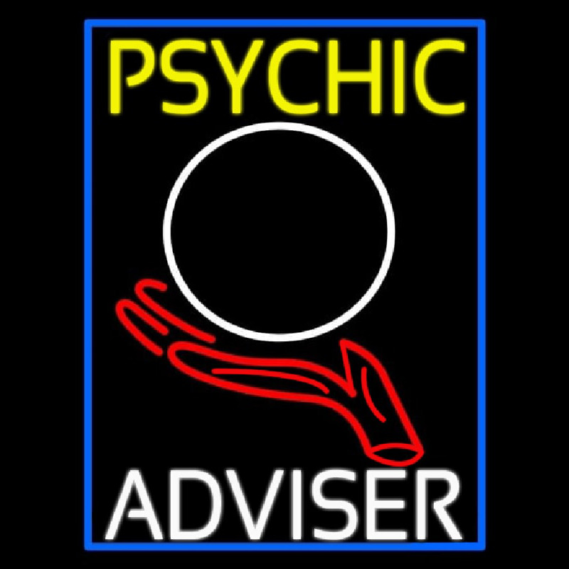 Psychic Adviser Crystal Logo Neon Sign