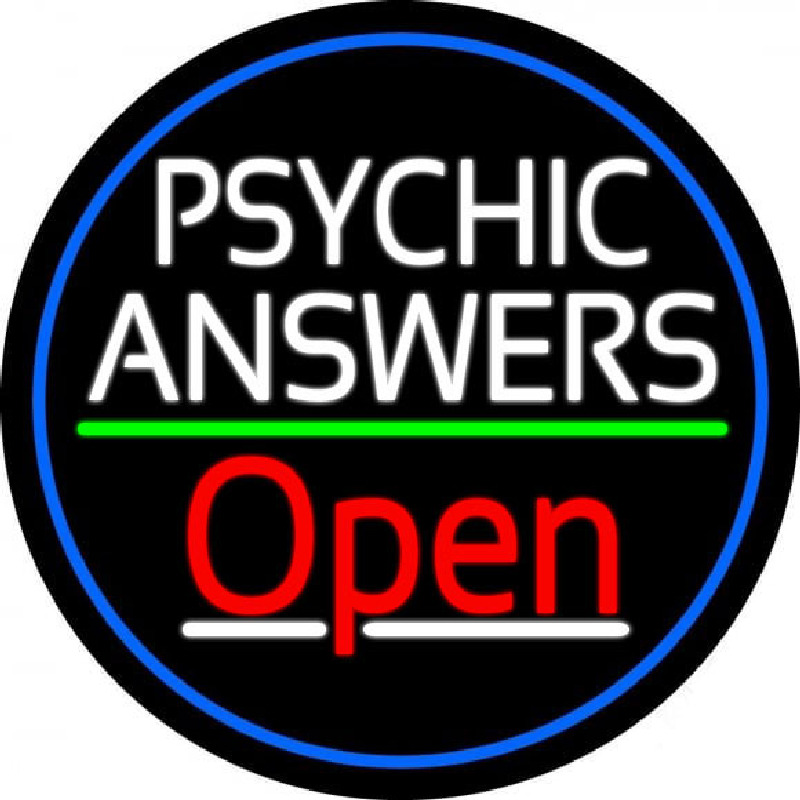 Psychic Answers Open Neon Sign