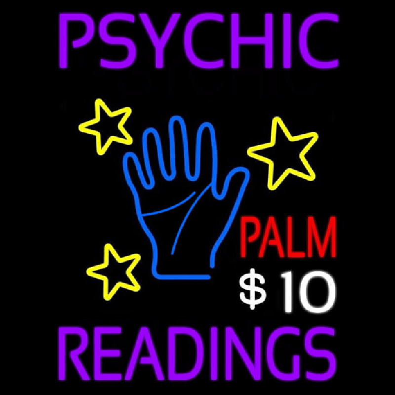 Psychic Palm Readings Neon Sign