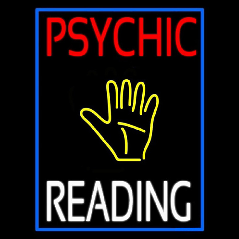 Psychic Reading Block Yellow Palm Neon Sign