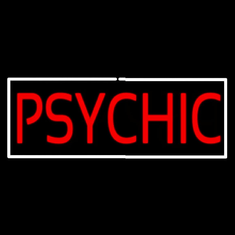 Psychic White Border Neon Sign