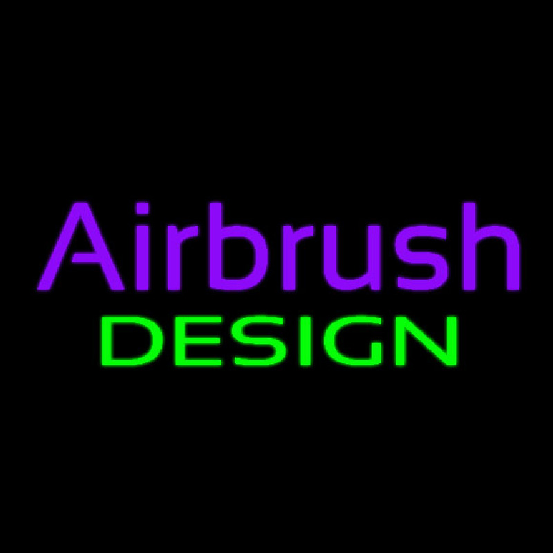 Purple Airbrush Green Design Neon Sign