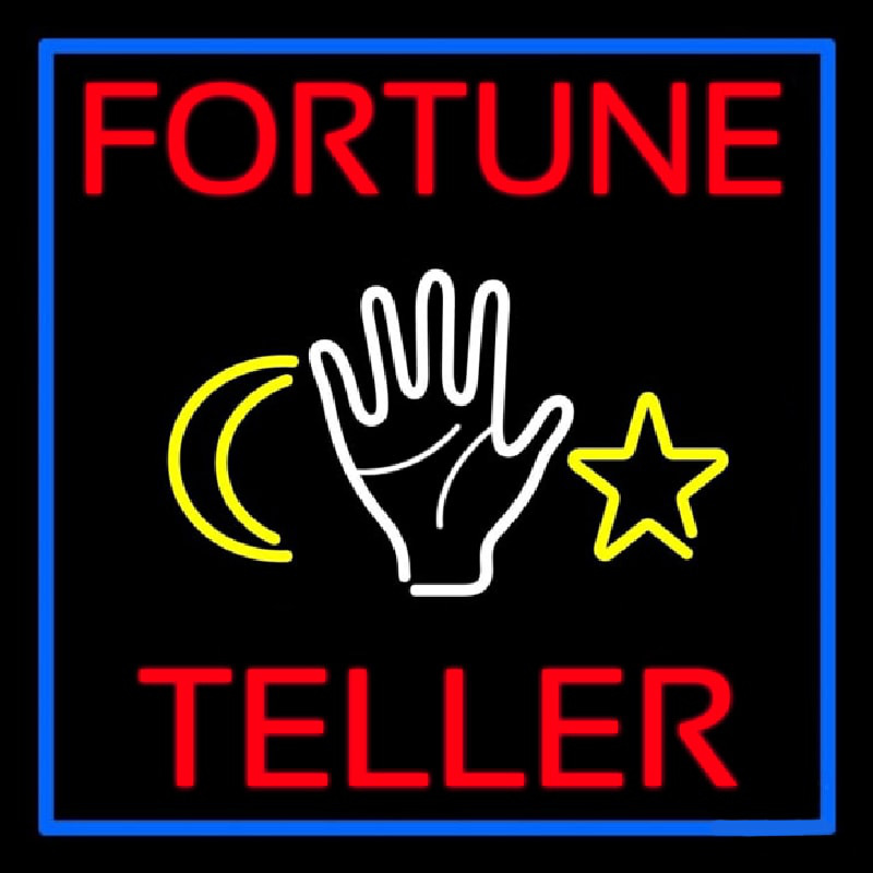 Purple Fortune Teller With Logo Neon Sign