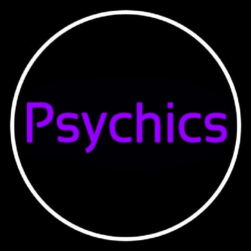 Purple Psychics With Circle Neon Sign