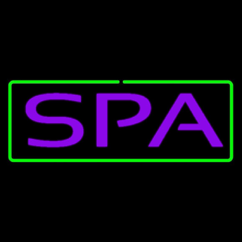 Purple Spa Green Border Neon Sign