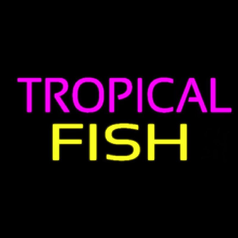 Purple Tropical Yellow Fish Neon Sign