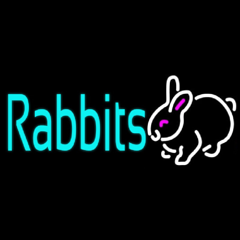 Rabbits Logo Neon Sign