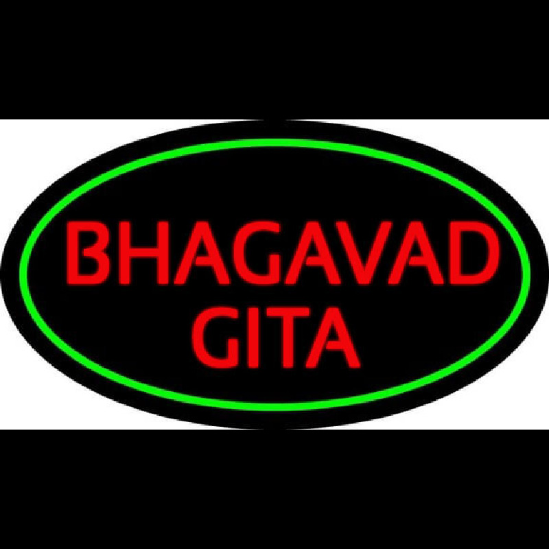 Red Bhagavad Gita With Border Neon Sign