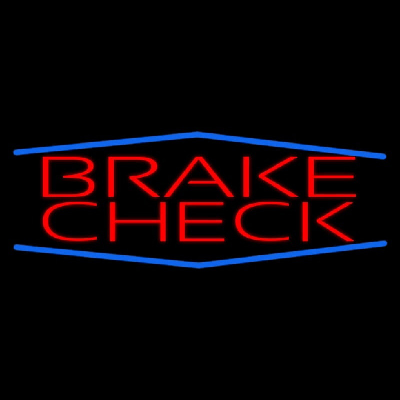 Red Brakes Blue Border Neon Sign