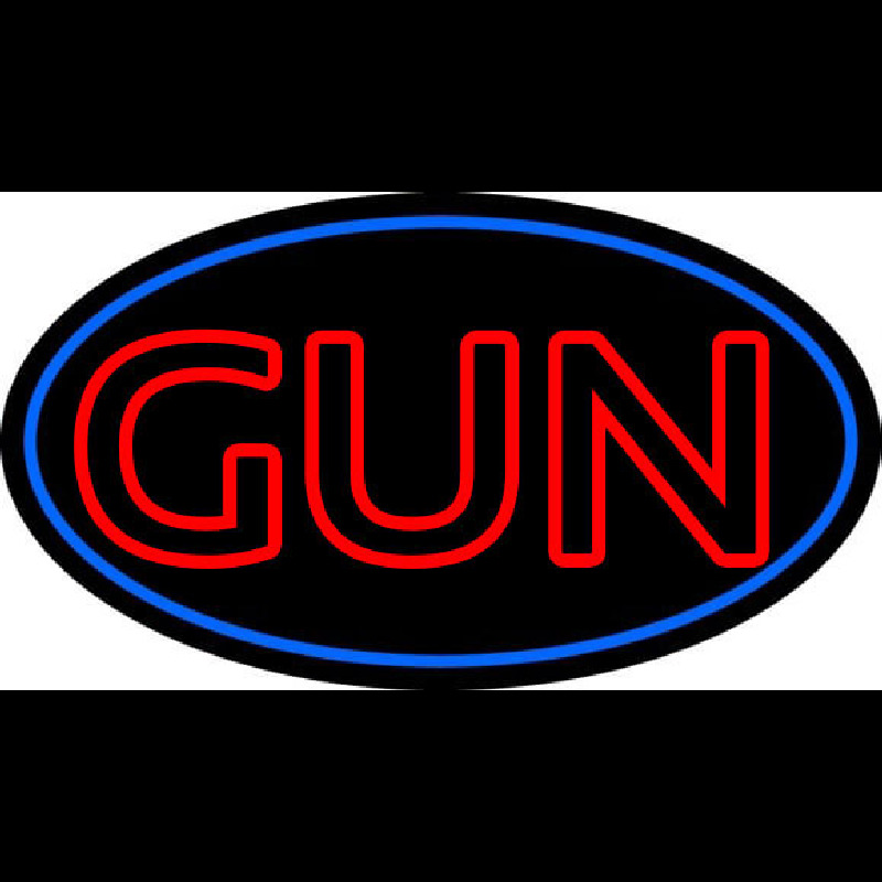 Red Double Stroke Gun Neon Sign