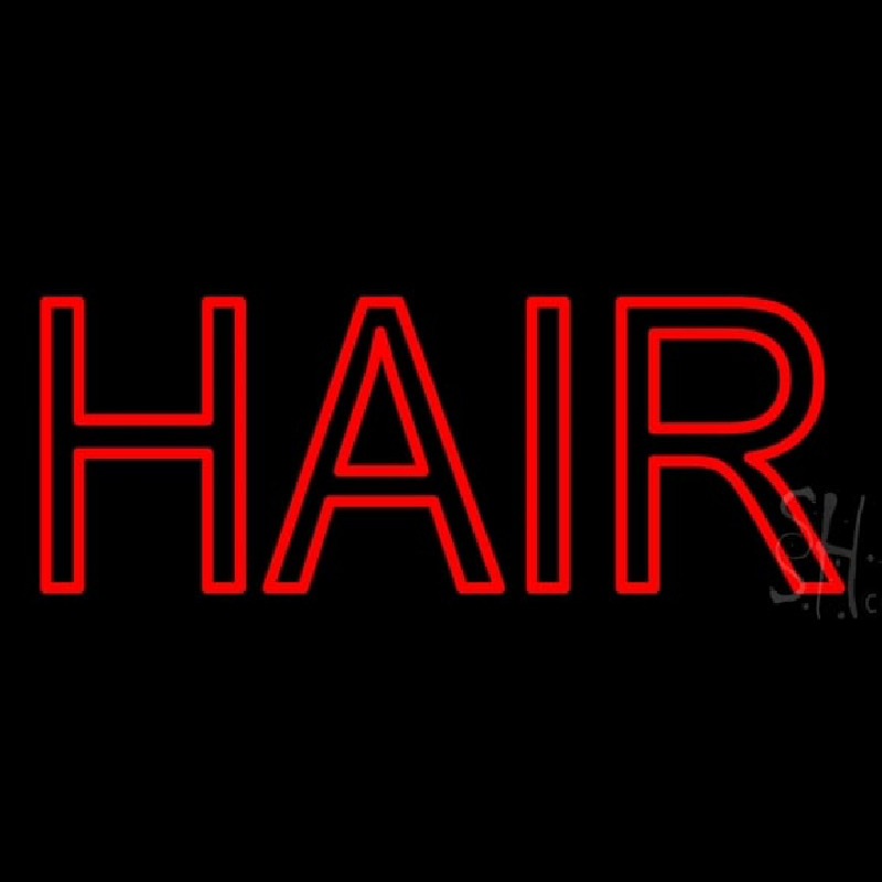 Red Double Stroke Hair Neon Sign