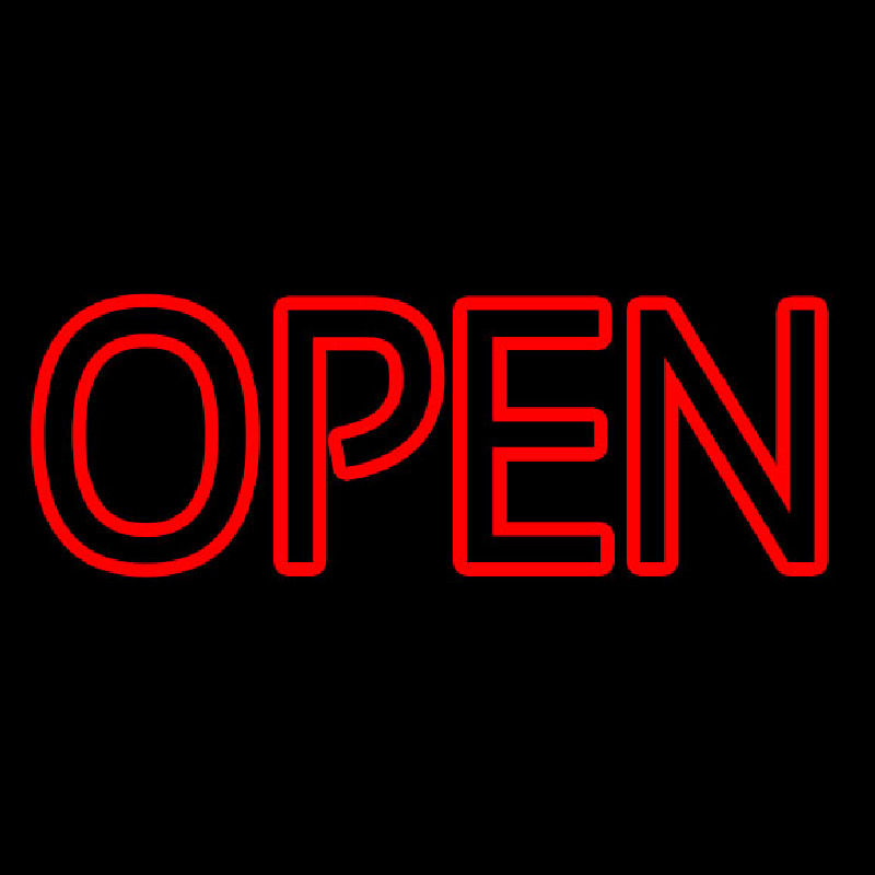 Red Double Stroke Open Neon Sign