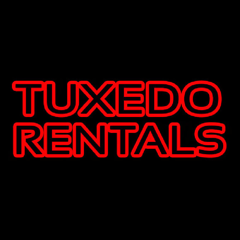 Red Double Stroke Tu edo Rentals Neon Sign