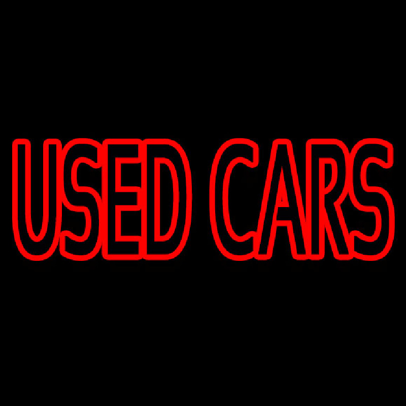 Red Double Stroke Used Cars Neon Sign