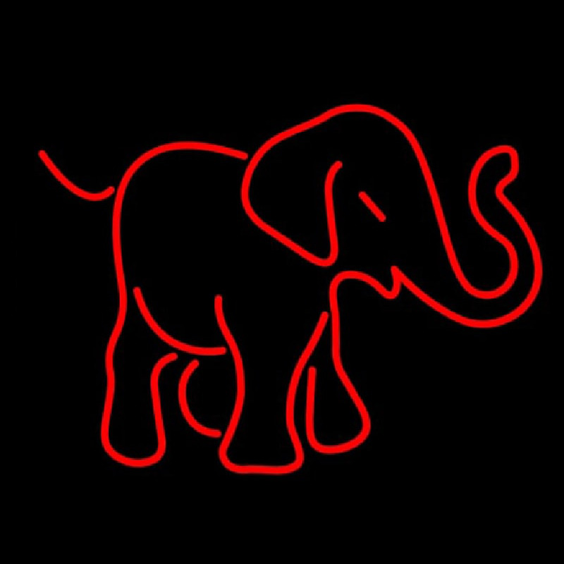 Red Elephant Logo Neon Sign