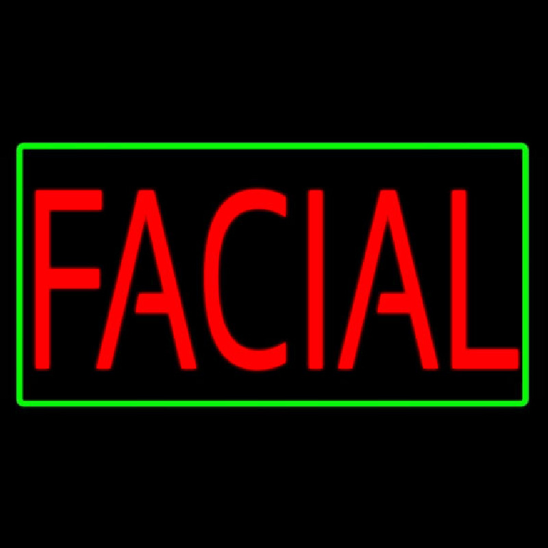 Red Facial Green Border Neon Sign