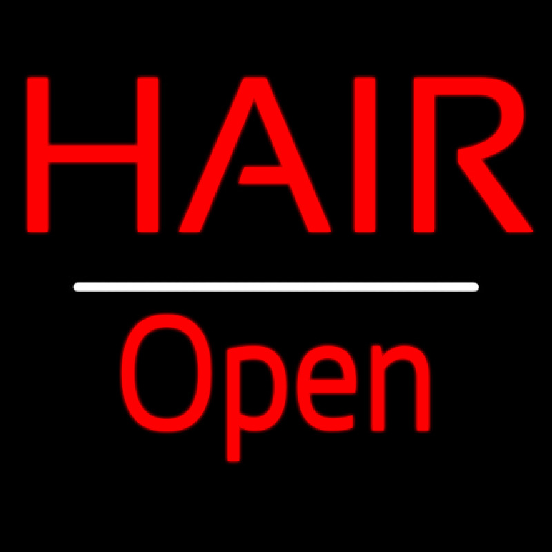 Red Hair Open White Line Neon Sign