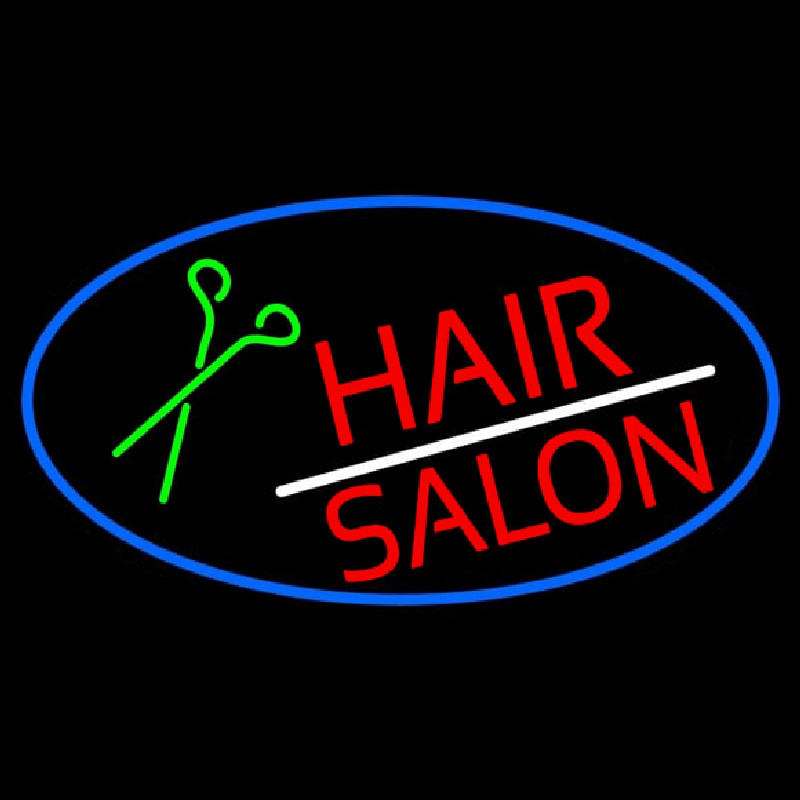 Red Hair Salon With Scissor Neon Sign