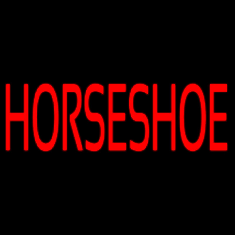 Red Horseshoe Block Neon Sign