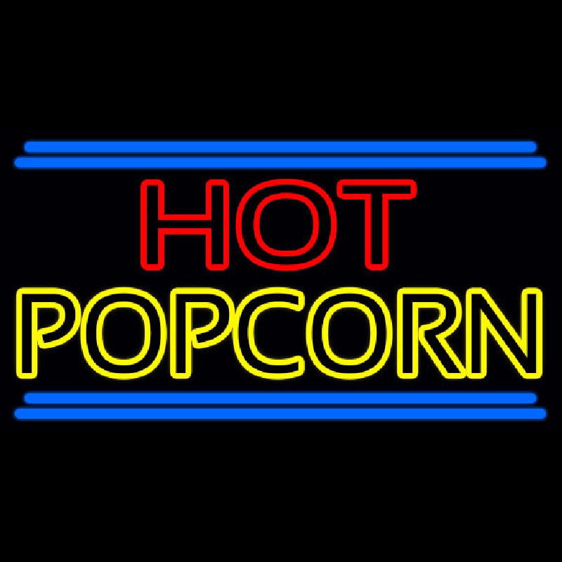 Red Hot Yellow Popcorn Neon Sign