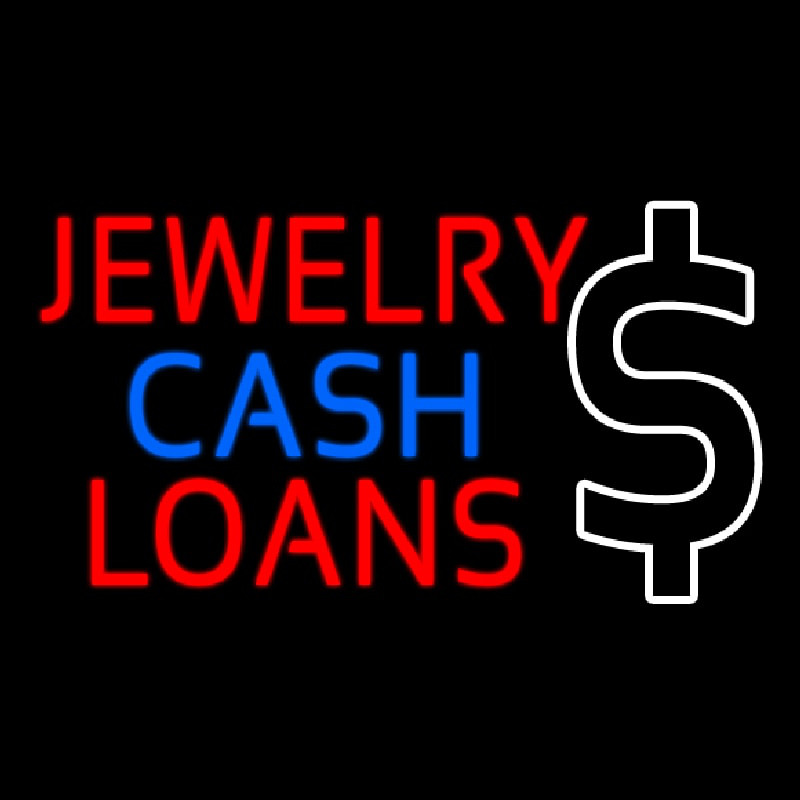 Red Jewelry Cash Loans Neon Sign