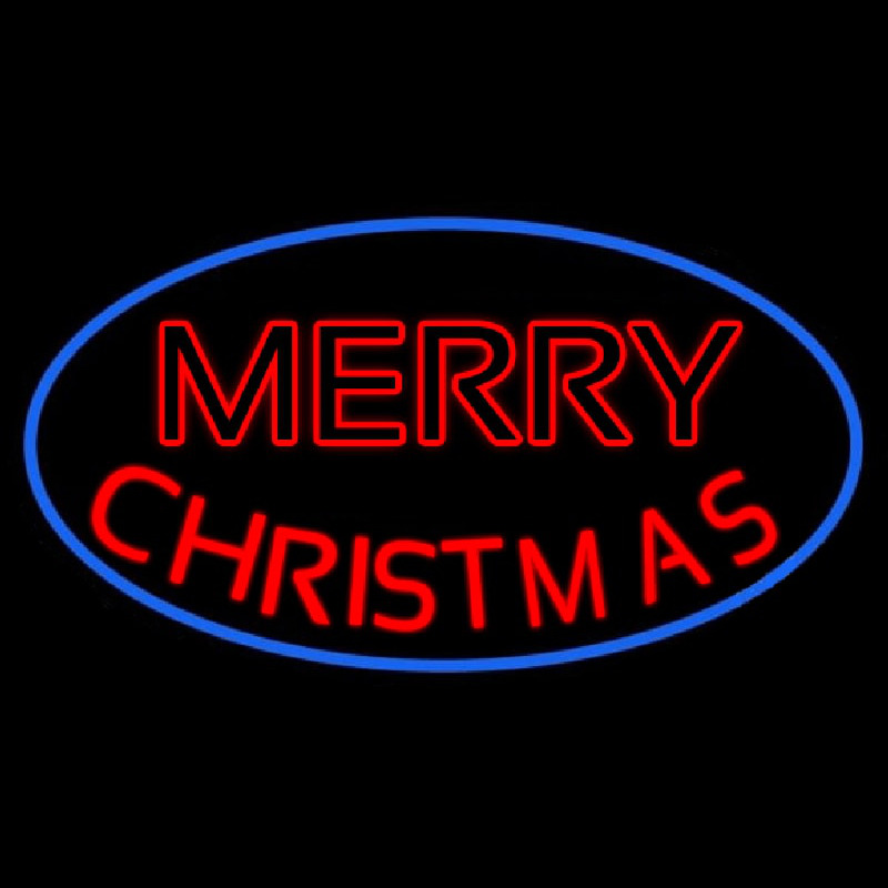 Red Merry Christmas Block Neon Sign