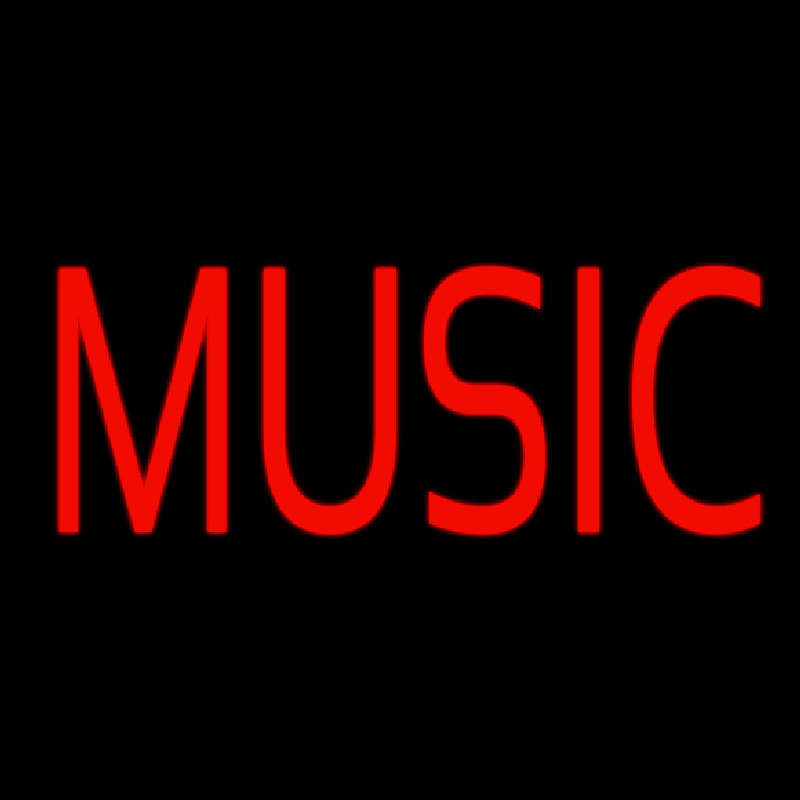 Red Music Block Neon Sign