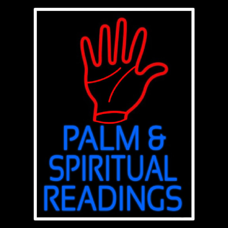 Red Palm And Blue Palm And Spiritual Readings Neon Sign