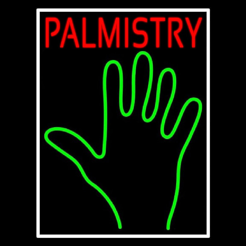 Red Palmistry White Border Neon Sign