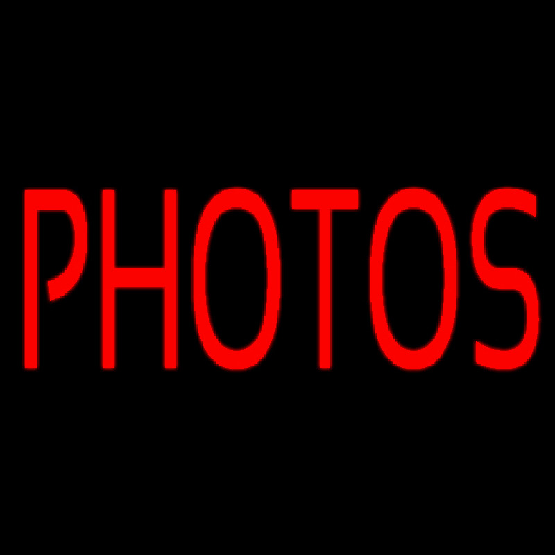 Red Photos Block Neon Sign