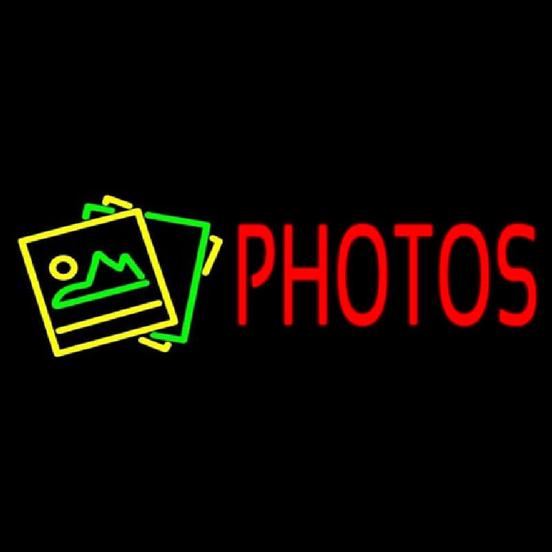 Red Photos With Logo Neon Sign