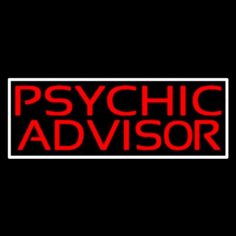 Red Psychic Advisor White Border Neon Sign