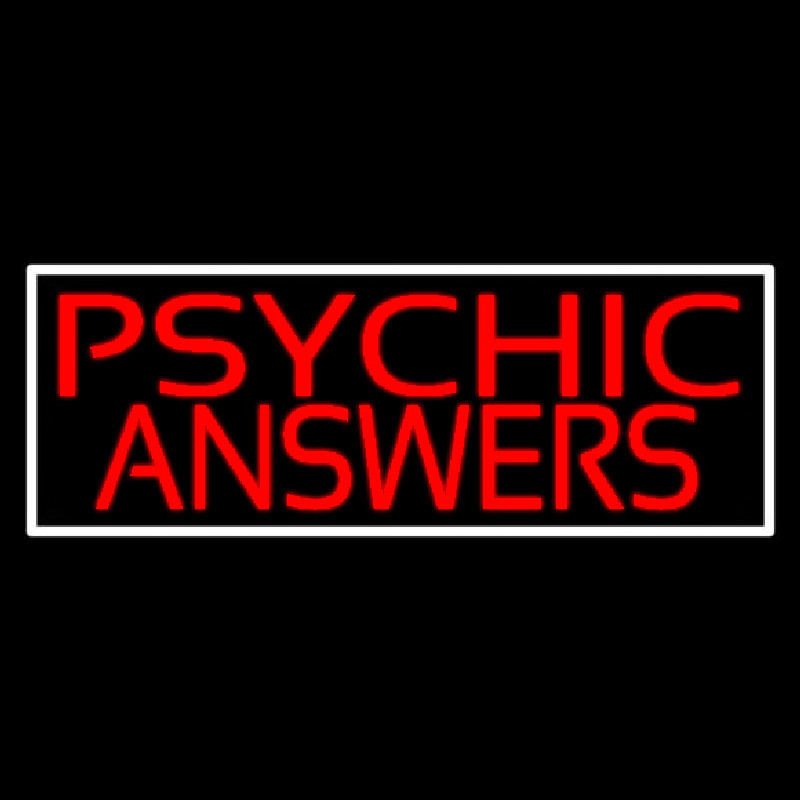 Red Psychic Answers With White Border Neon Sign