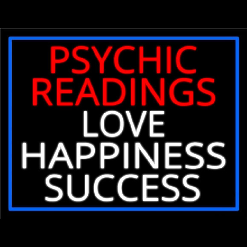 Red Psychic Readings And Love Happiness With Border Success Neon Sign