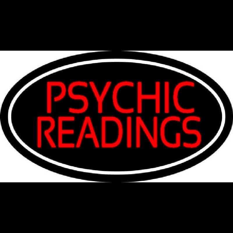 Red Psychic Readings White Border Neon Sign