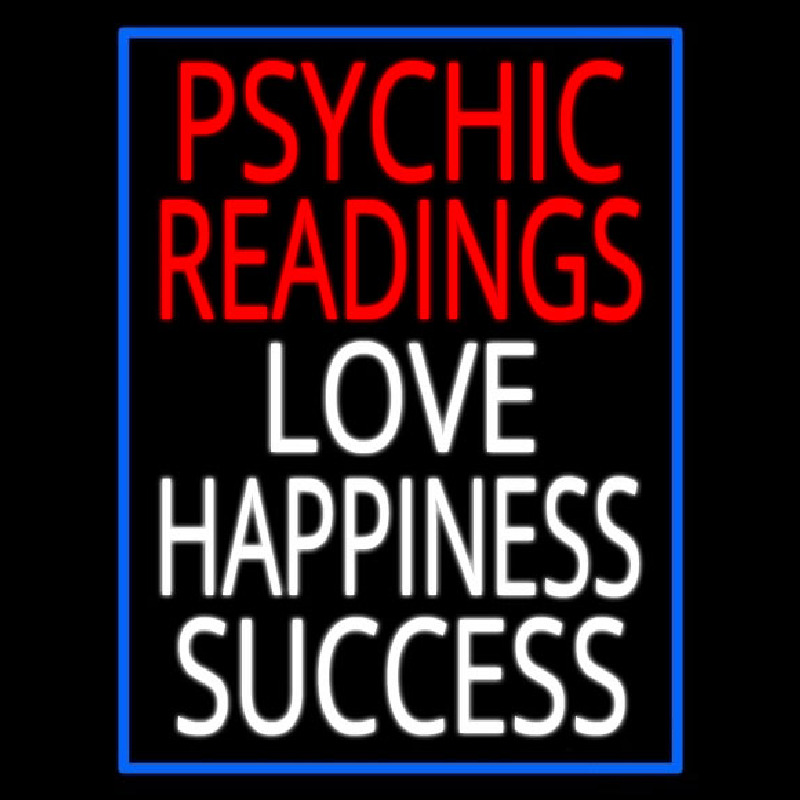 Red Psychic Readings White Love Happiness Success Neon Sign