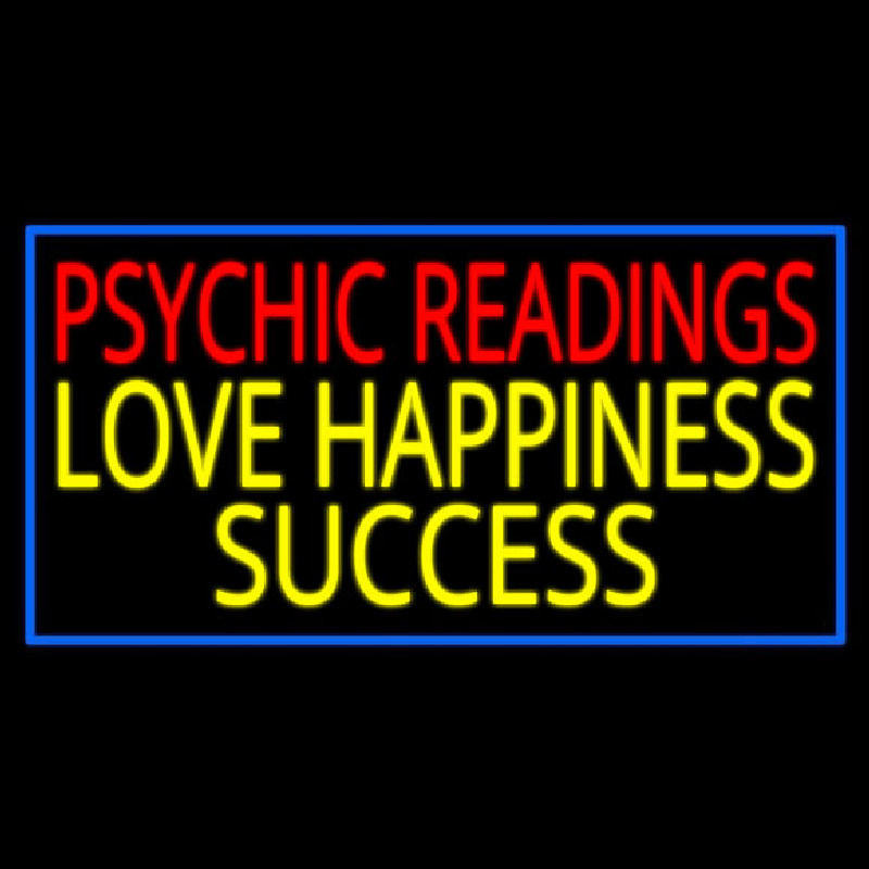 Red Psychic Readings Yellow Love Happiness Success Neon Sign