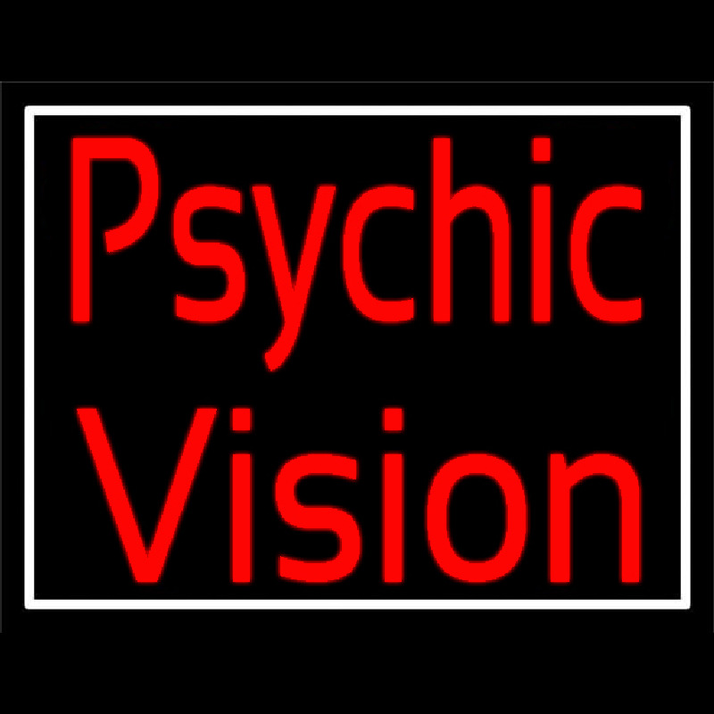 Red Psychic Vision White Border Neon Sign