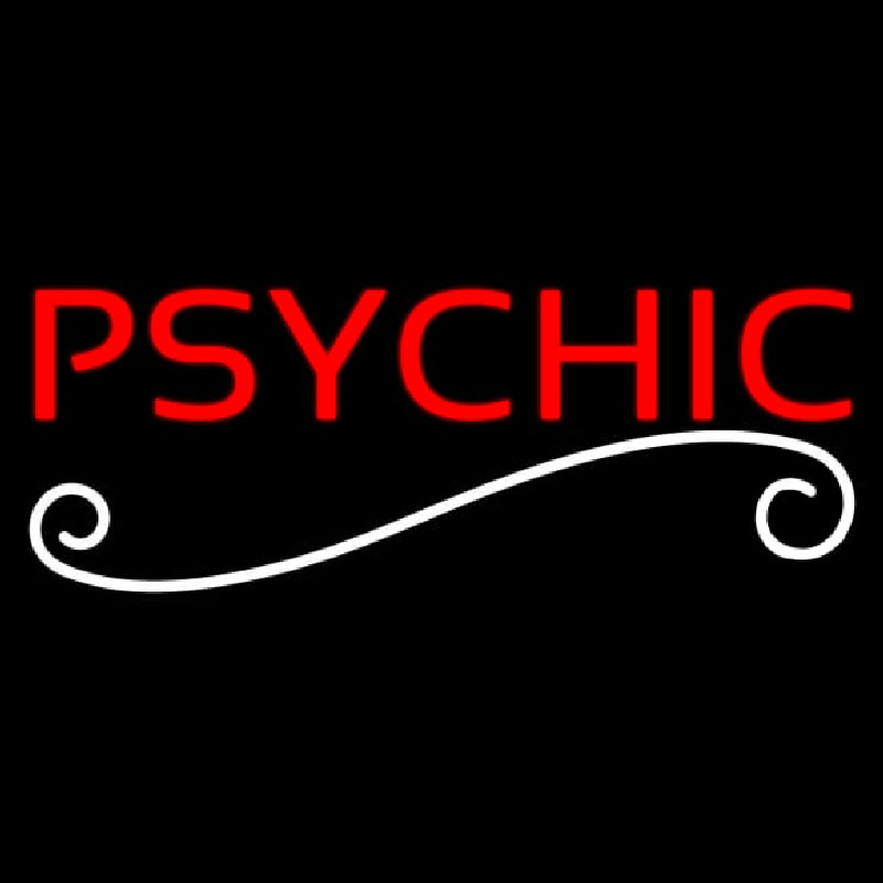 Red Psychic White Line Neon Sign