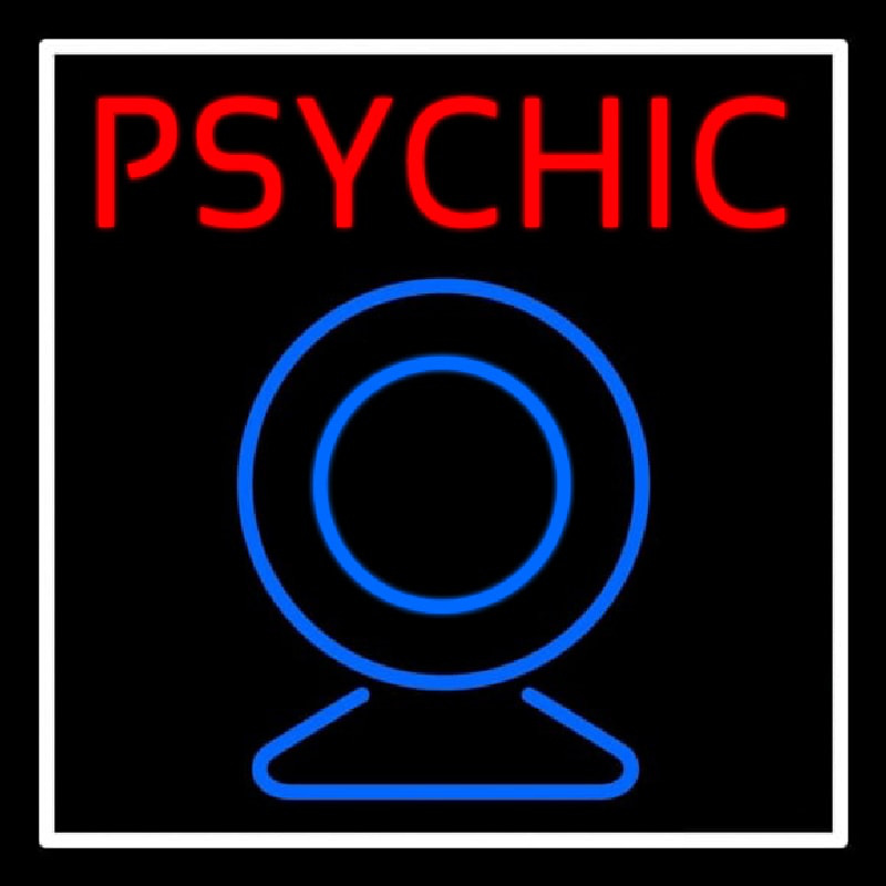 Red Psychic With Crystal Neon Sign