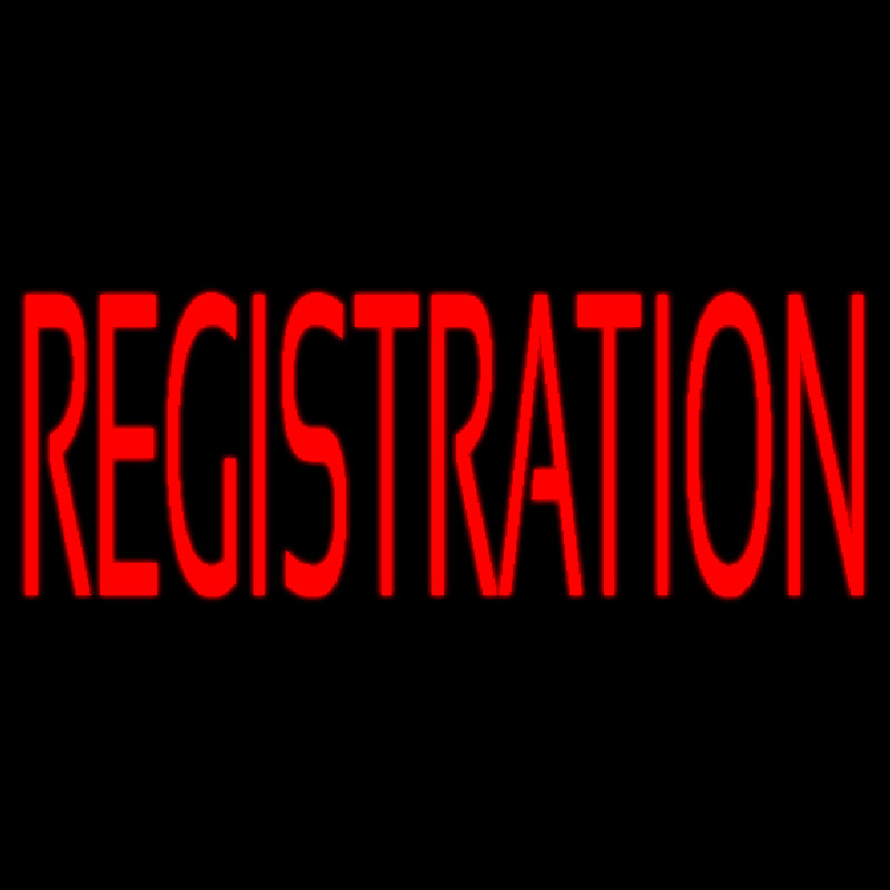 Red Registration Neon Sign