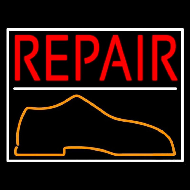 Red Repair Shoe Neon Sign