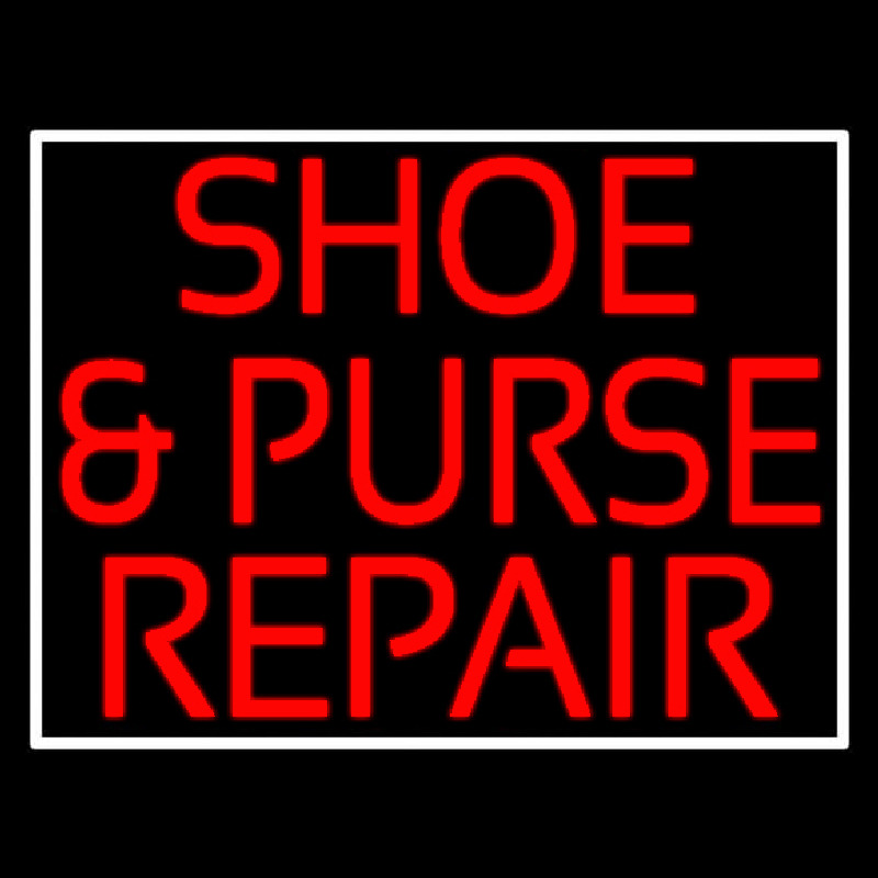 Red Shoe And Purse Repair Neon Sign