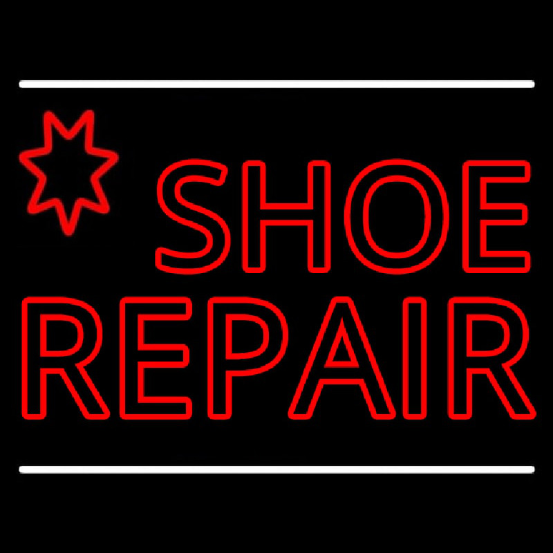 Red Shoe Repair Neon Sign